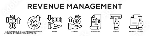 Revenue Management web banner icon illustration concept