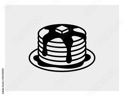 Stack of Pancakes with Syrup Vector Illustration