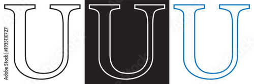 Set of Stylized Alphabet Letters on Dark Background. Collection of decorative  letters in various serif styles with gradients and outlines on black square backgrounds.EPS10/AI.