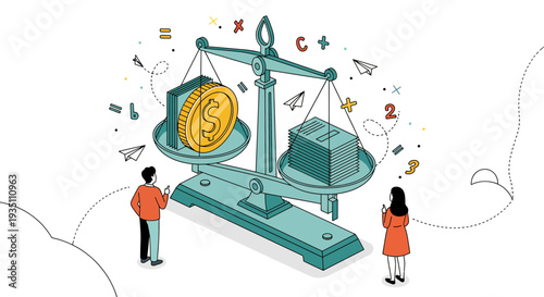 Money Knowledge Balance Scale Financial Decision Education Investment