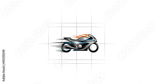 Fast motorcycle speeding across the road with motion blur effect, dynamic.