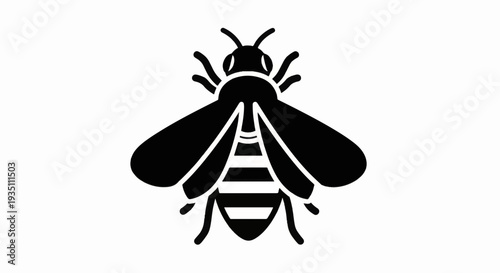 Black Silhouette of a Bee.