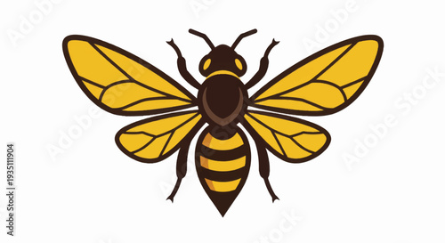 Yellow and Black Bee Illustration 1.