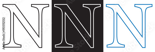 Set of Stylized Alphabet Letters on Dark Background. Collection of decorative  letters in various serif styles with gradients and outlines on black square backgrounds.EPS10/AI.