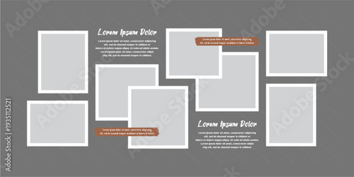 Pictures or photos frame collage layout abstract photo frames and digital photo wall template
