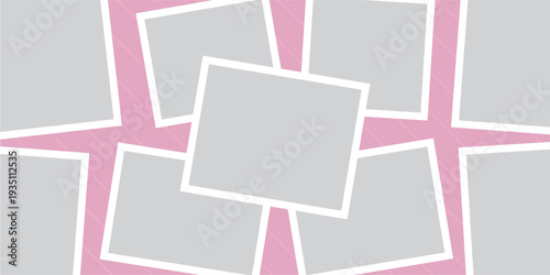 Pictures or photos frame collage layout abstract photo frames and digital photo wall template
