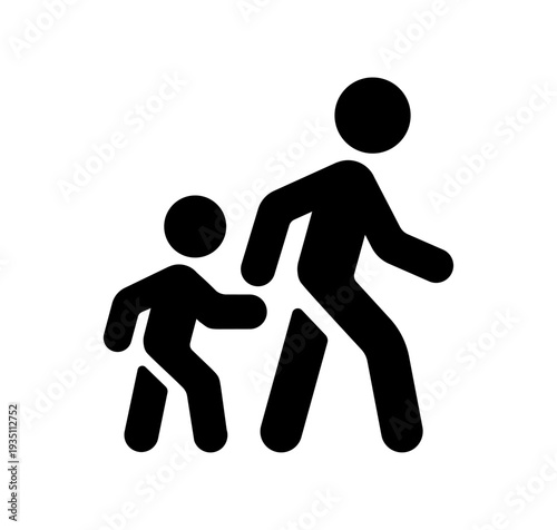 Parent and child walking pictogram icon vector illustration