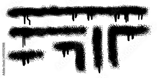 Spray brush paint line set vector for urban street apparel. Ideal for symbolizing raw graffiti strokes, underground grunge, and rebellious youth art.