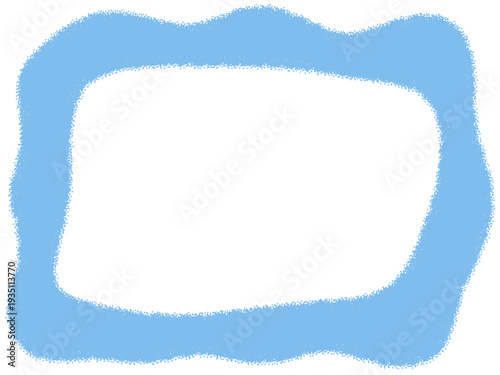 水色のふわふわした「もこもこ」質感の長方形フレーム素材。中央コピースペース付きでメッセージカードやSNS投稿、Webバナーの装飾に使えるベクター背景イラスト/2