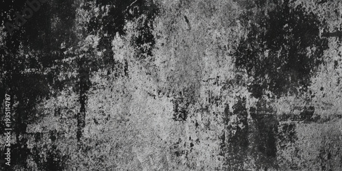 A grayscale heavily wall textured abstract background resembling distressed concrete or weathered plaster offering a rugged aesthetic