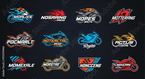 Motorcycle Racing Logos Collection - Dynamic Designs for Speed Enthusiasts.