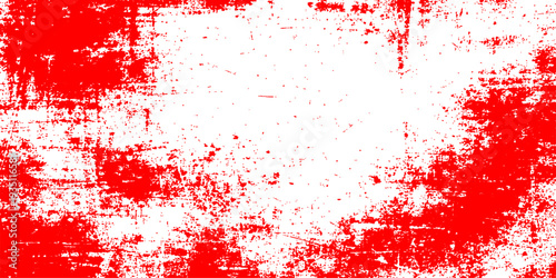 A gritty red grunge texture featuring artistic paint splashes and ink splatters creates a decorative vector backdrop perfect for a bold Christmas card or heart themed wallpaper design