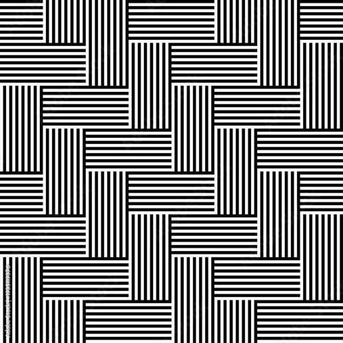 Abstract geometric overlay pattern. A seamless vector background. White and black ornament. Graphic modern pattern. Simple lattice graphic design