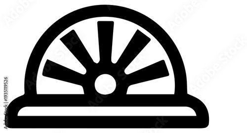 Roof ventilation fan icon black and white symbol for attic exhaust home improvement concept