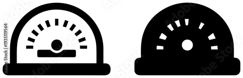 Solar pyranometer sensor icons for measuring solar radiation in renewable energy systems