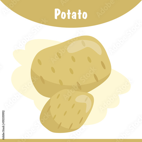 Potato clipart with yellow theme in vector for kids worksheet page