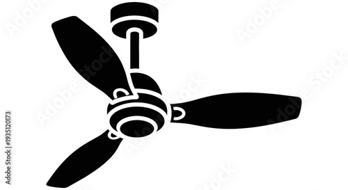 Modern ceiling fan with sleek design and three blades mounted on a simple mounting system for efficient airflow and stylish home decor
