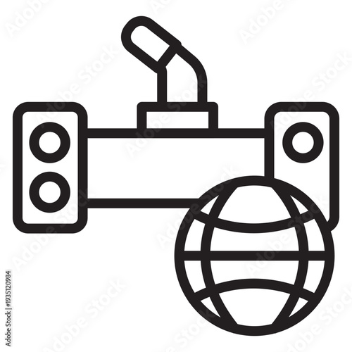 Online Concert Vector Line Icon Design