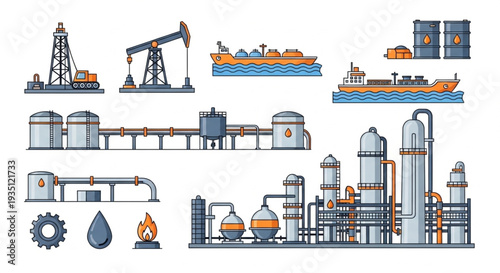 Oil Refinery Industrial Complex Equipment.