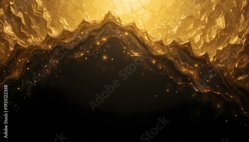 Luxurious Gold Effect on Black Background Vector Illustration with Elegant Metallic Design
