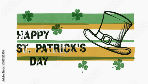 St. Patrick's Day greeting card with leprechaun hat
