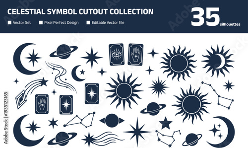 Astrology and zodiac vector elements with tarot cards and constellations
