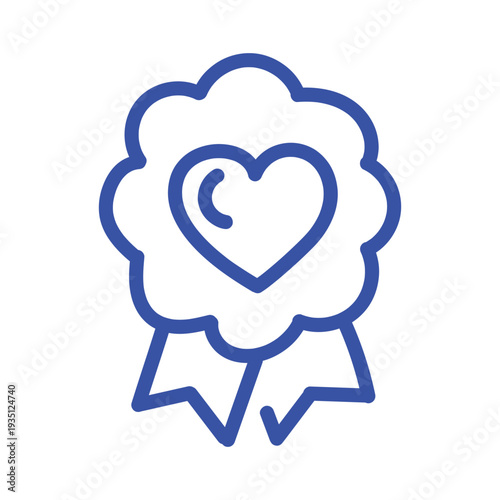 Approved seal certification badge, premium quality outline icons. Line signs badge, medallion rosette with checkmark and ribbon. Vector isolated pictograms for web on white background editable stroke.