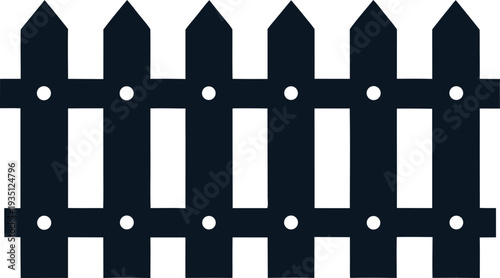 wooden fence silhouette vector, Simple silhouette of a wooden fence.