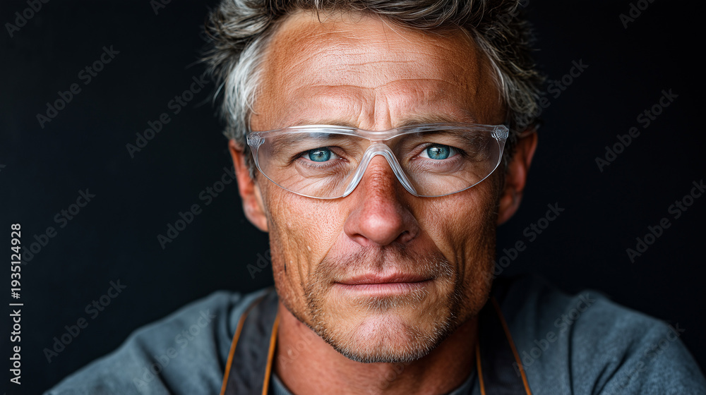 Obraz premium 45-Year-Old Glass Blower with Intense Focus and Craft Pride