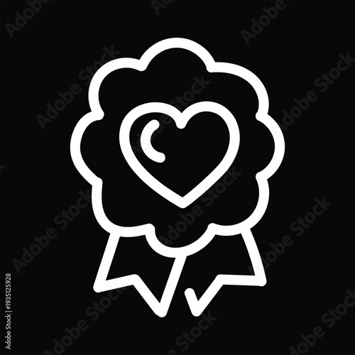 Approved seal certification badge, premium quality outline icons. Line signs badge, medallion rosette with checkmark and ribbon. Vector isolated pictograms for web on white background editable stroke.