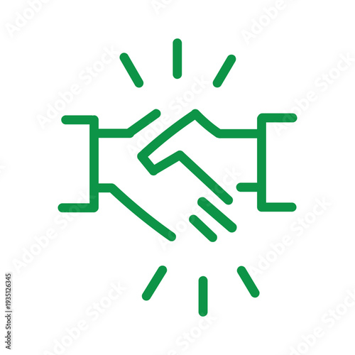 Handshake, partnership deal, corporate trust contract thin outline icon. Minimalist line sign two hands in hand shake. Vector isolated pictogram perfect for web and app or infographic editable stroke.