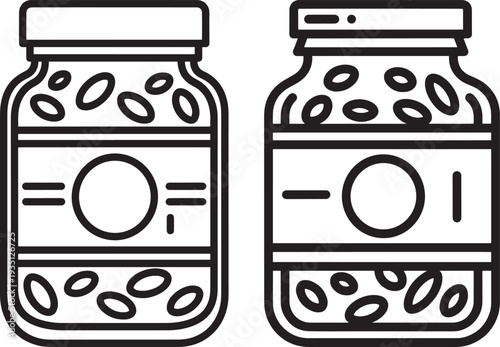 Jar silhouette food preservation container icon
