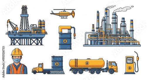 Oil Refinery Industry Equipment Operations.