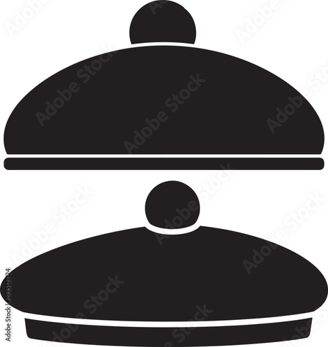 Two berets hat silhouette graphic illustration