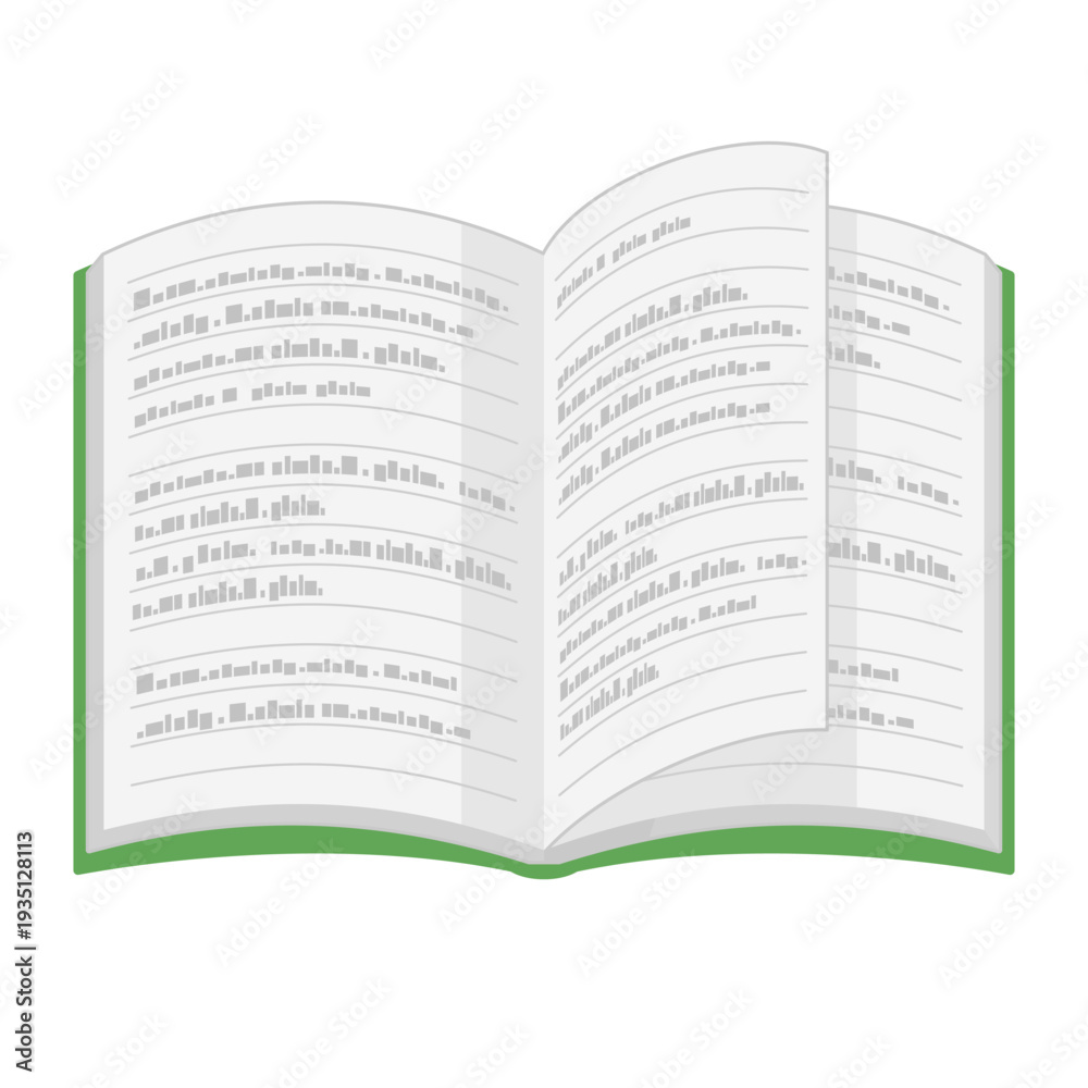 Obraz premium シンプルなページが捲れているノートのイラスト カラー 線なし