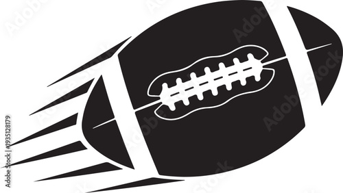 American football ball icon, logo on white background