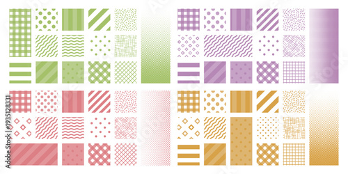 幾何学模様のシームレスパターン背景スウォッチセット