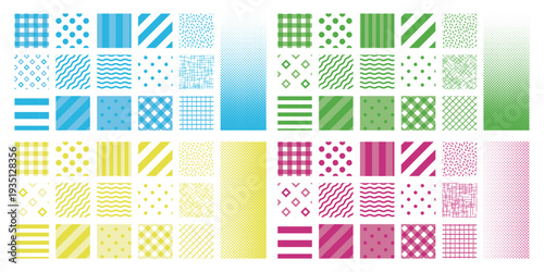 幾何学模様のシームレスパターン背景スウォッチセット