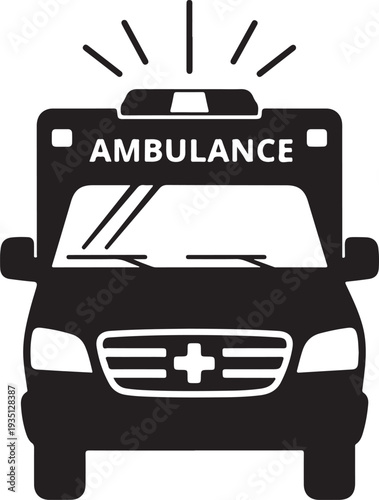 Ambulance car icon. Vector icon isolated on white background.