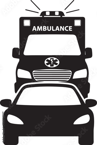 Ambulance car icon. Vector icon isolated on white background.
