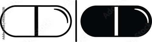 Split oval shapes black and white