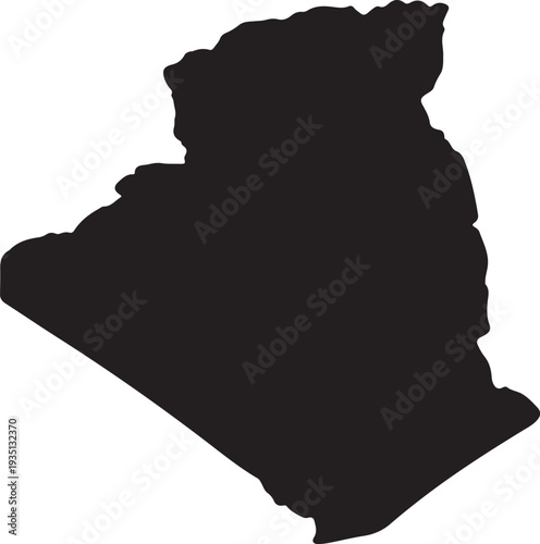 A black silhouette illustration of the South Africa country map vector isolated on a white background showing the land outline shape and nation borders for a world geography atlas