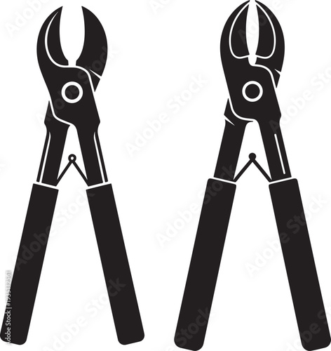 Silhouette bolt cutters for cutting metal wire and chain