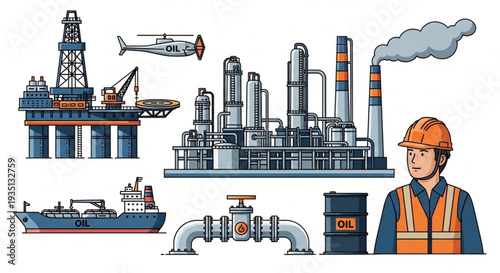 Oil Refinery Industry Worker Equipment.