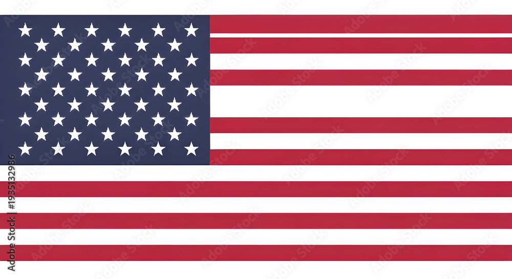 Fototapeta premium American flag waving in clear wind.