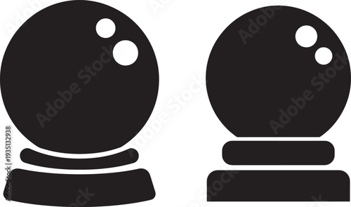 Crystal ball silhouette on stand icon