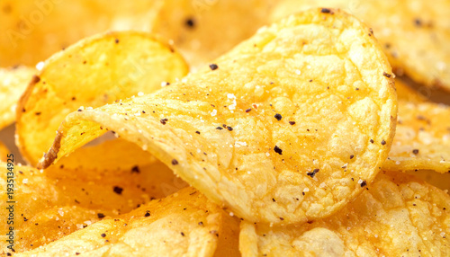 Close-up of Spicy Potato Chips Snack