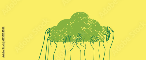 Cloud computer technology background for presentation