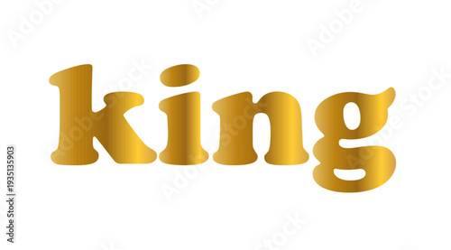 king, golden text, icon, isolate on a white background,