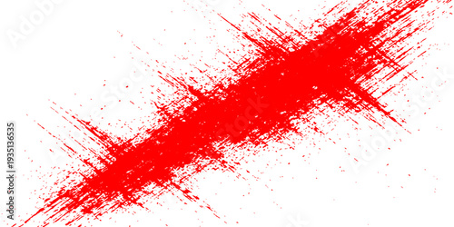 Grungy red blood splat vector illustration with a textured ink splash and paint spray pattern on a dirty backdrop for an edgy wallpaper or banner design
